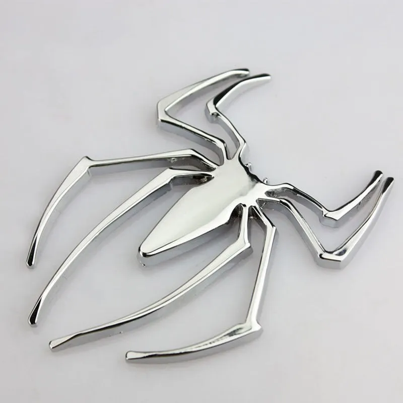 3D Auto Stickers Universele Metalen Spider Vorm Embleem Chrome Auto Vrachtwagen Motor Sticker Goud/Zilver Badge Sticker Auto styling