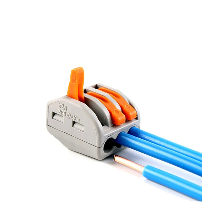 wholesale Push Wire Connectors 10 Pack Compact 3 Pin PCT 213 222 413 Universal Lever Terminal Blocks Gray