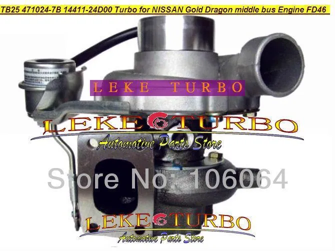 TB25 471024-7B 471024 14411-24D00 14411 24D00 1441124D00 Turbo Turbocharger voor NISSAN VOOR HINO GOUD DRAGON MIDDELBUS FD46