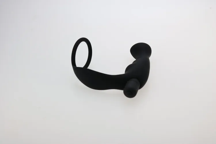 Silicone Vibrating Anal Butt Plug & Cock Ring For Male G spot Prostate Massager Vibrator Erotic Chastity Sex Toys