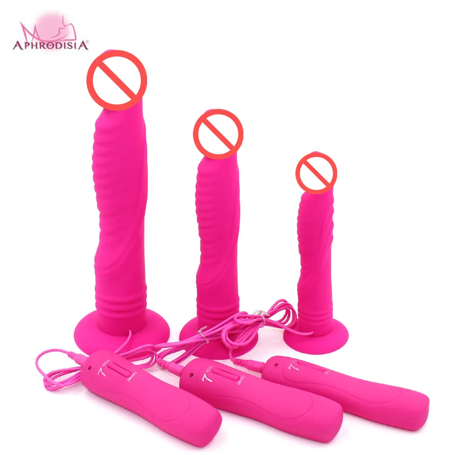 Silicone Lesbian 7 vibrating modes dildo strap on with suction cup Adult sex toy for women Les Girl's love
