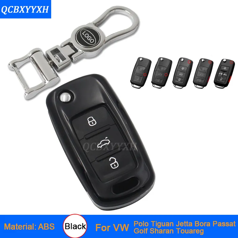 Car-styling Zinc Alloy + Plastic Car Key Cover Case för VW Sportsvan Tiguan Touran Magotan Golf 7 Polo Passat Bora bil nyckelfall