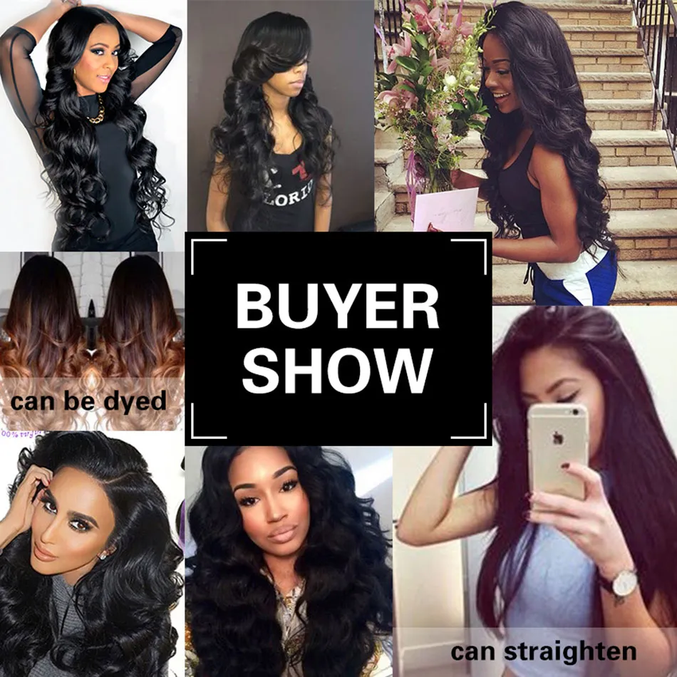 Brazilian Virgin Hair Body Wave 100% Human Hair Weave Bundles Unprocessed Peruvian Malaysian Indian Remy Wavy Hair Extensions 3/