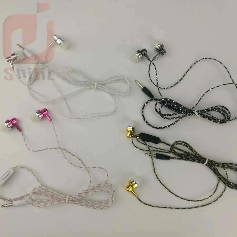 Cheap Earphone Headset Stereo Music Earphones Headsets with microphone for iPhone articles displayed on sidewalk floor 1000ps