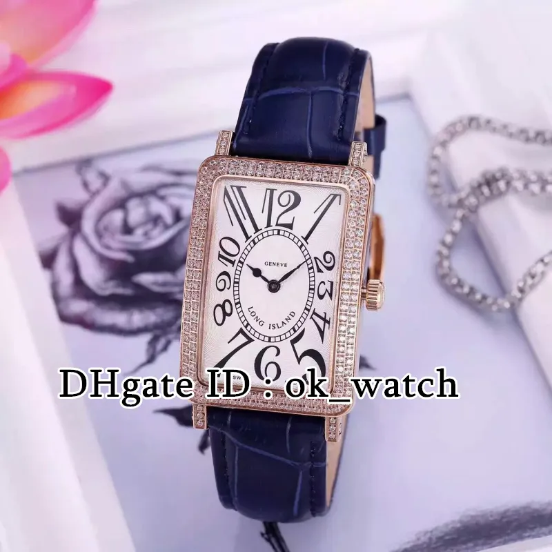 Высокое качество нового LONG ISLAND 902 QZ D Кварцевые женские часы Бриллиантовый ободок белый циферблат черный кожаный ремешок Женские модные часы 9 цветов