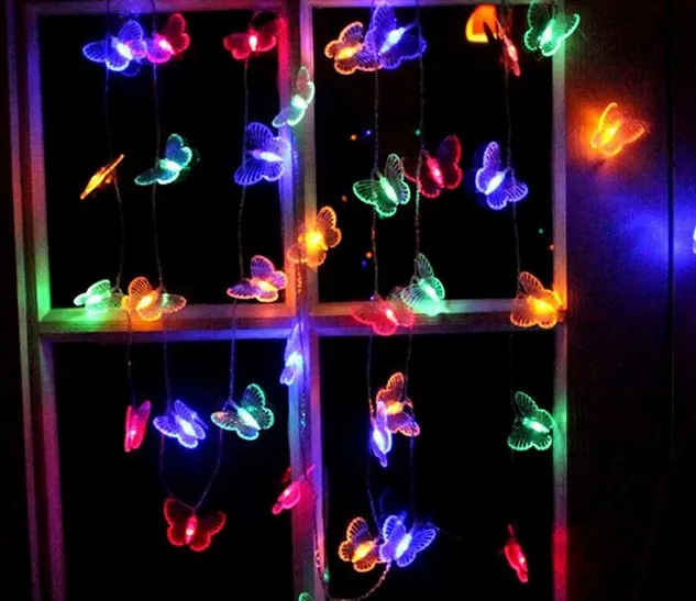 10 M 50 LED Kelebek LED Zincir Işıkları AC110V / 220 V Açık ve Kapalı Noel Tatil Noel Dekorasyon Işıkları