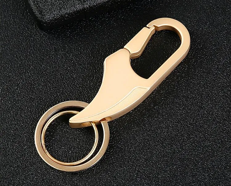 Custom Lettering Fashion Nyckel Kedja Dubbelskappar Byxor Buckle Key Ring Waist Belt Clip Key Holder Metal Car Keychain