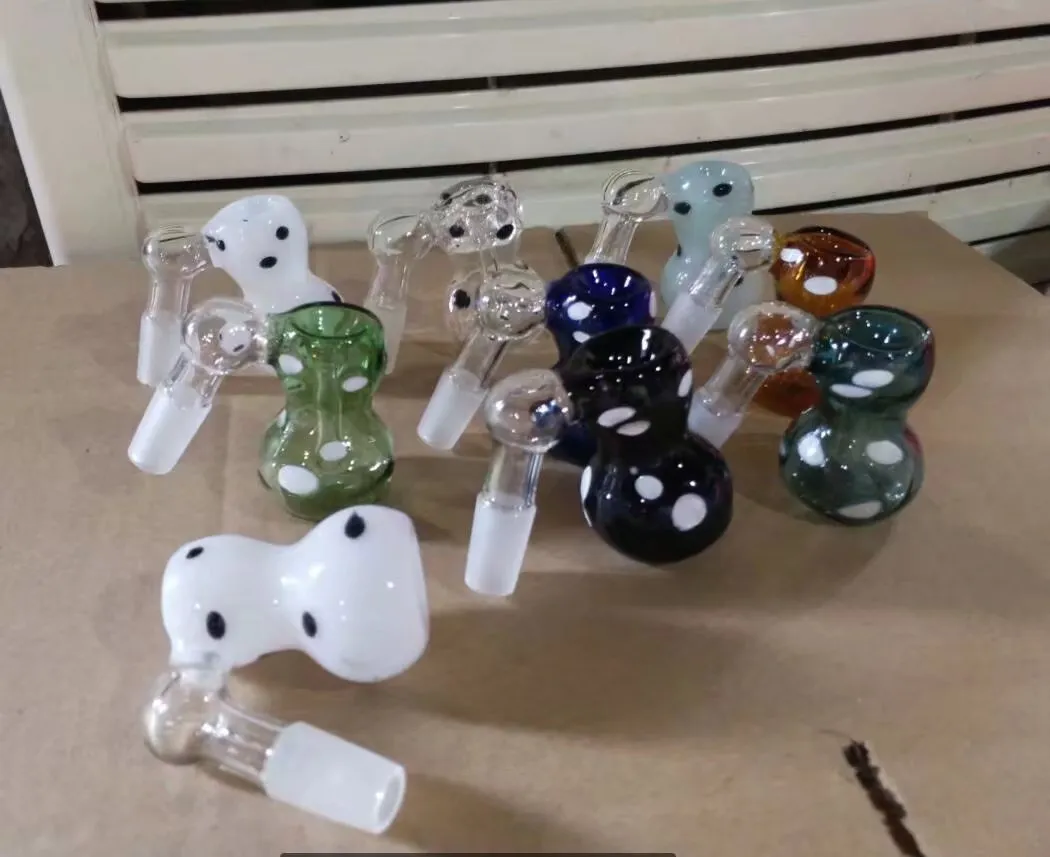 Konkava kalebass yttre krukor glas bongs tillbehör glas rökrör färgglada mini flerfärgade handrör bästa skedglasrör