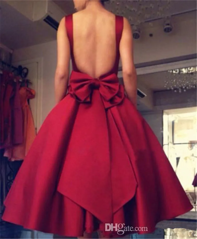 Acquistare Abiti Da Ballo Da Passeggio Da Tè A Buon Mercato 2019 Backless  Burgundy Cap Abito Da Sera Abito Da Sera Plus Size Formale Occasioni  Partito Celebrità Abiti Da Celebrità Con Grande
