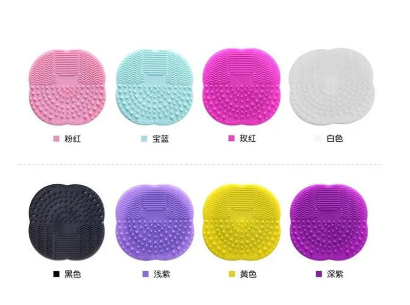 Groothandel Siliconen Make-up Borstel Cosmetische Borstel Cleaner Cleaning Scrubber Board Mat Was Tools Pad Hand Tool