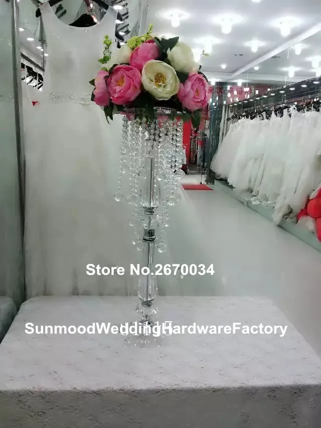 wholesale silver acrylic crystal metal Candelabra wedding table centerpieces