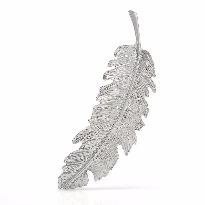 Women Leaf Feather Hair Clip Hairpin Barrette Bobby Pins Hair Accessories Silver #R904