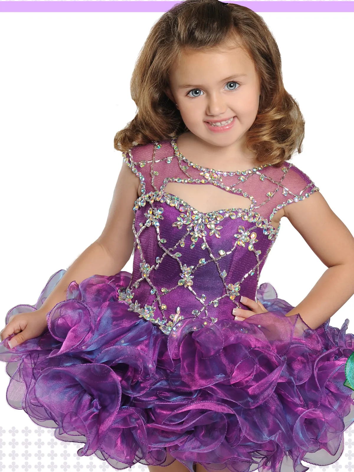 Vestidos de pageant para meninas ritzee cupcake estilo b847 com babados saia e tampa mangas esmeralda vestido de festa bebê curto