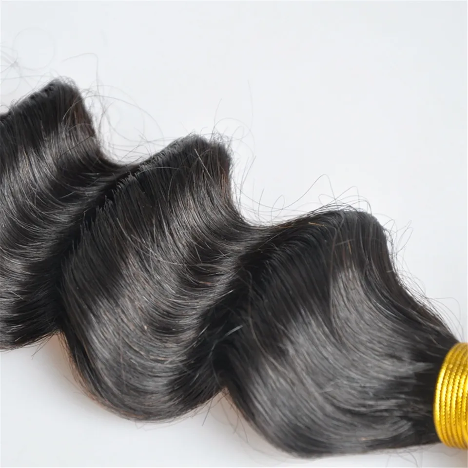 ブラジルのバージン人髪ゆるい深海波巻き毛の未処理のレミー髪は二重横糸100g/バンドル1バンドル/ロットヘアの横糸