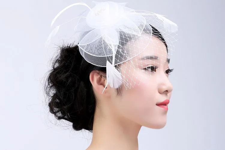 Düğün için şapkalar tüy headpieces düğün düğün headpieces için gelin elbise headdress aksesuarları gelin parti aksesuarları