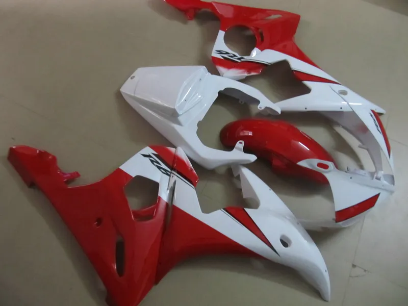 Aftermarket body parts fairing kit for Yamaha YZF R6 03 04 05 red white fairings set YZF R6 2003 2004 2005 OT16