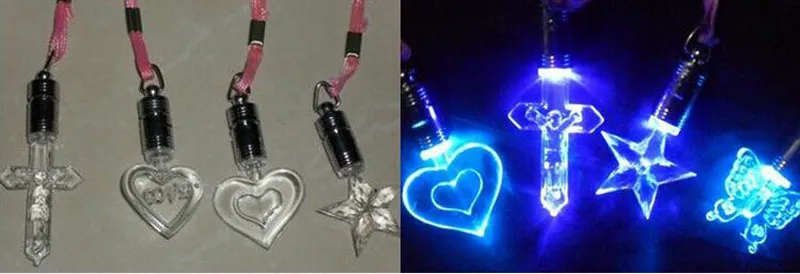 Nowość Flash LED Naszyjnik Heart Star Butterfly Wisiorek Glow W Dark Christmas Party Dekoracje prezent dla dzieci za4588