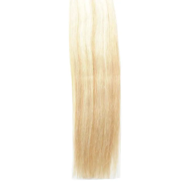 Лента в человеческих наращиваниях волос 40 шт. P27 / 613 Фортепиано Цветные блондинки Бразильские волосы Кожа кожи Уилка наращивания волос Наращивание волос 100 г Дважды нарисованная лента в