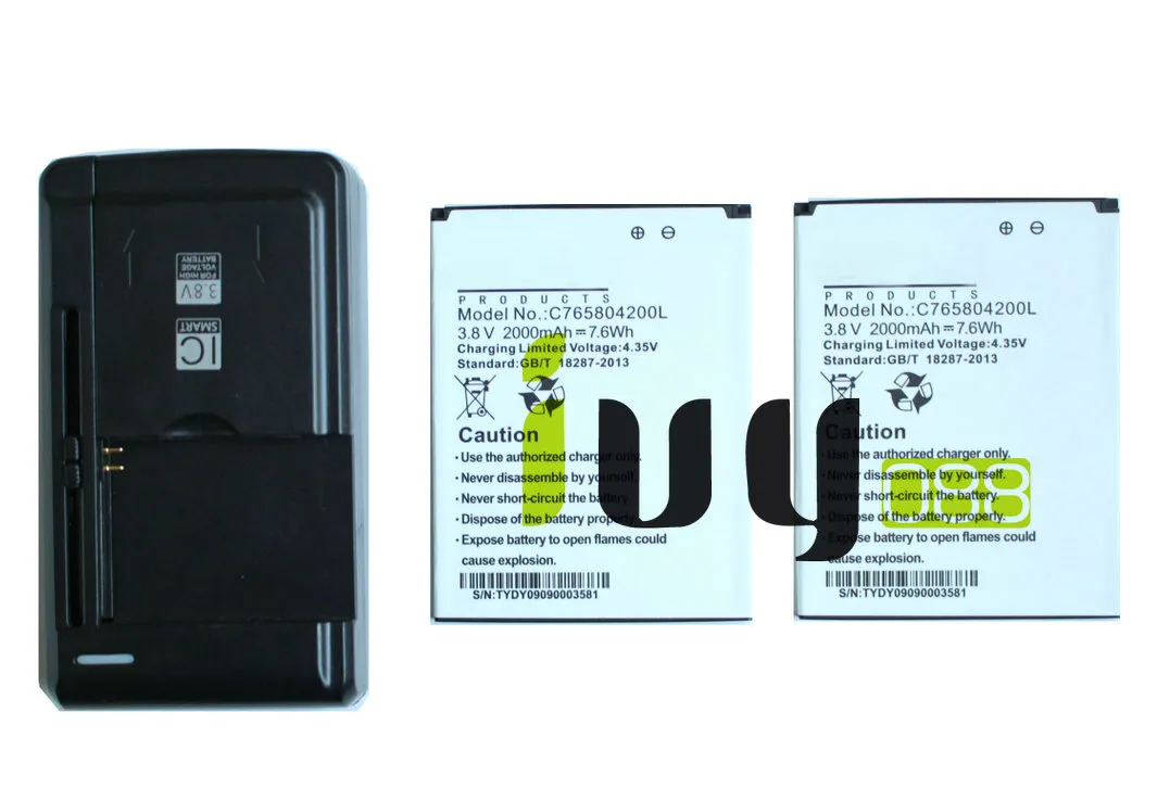 2шт C765804200L 2000 мАч аккумуляторная батарея + универсальное USB зарядное устройство для Blu жизнь 8 Life8 L280 L280a выиграть в HD модели W510 W510U