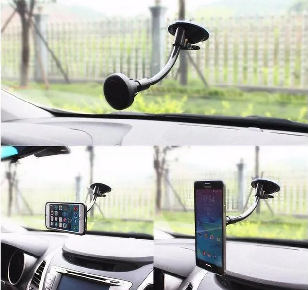 Long Arm Magnetic Cell Phone Holder Smartphone Car Mount Universal Mobile Cell Phone GPS Car Dash Mount Holder For iPhone 6 Plus