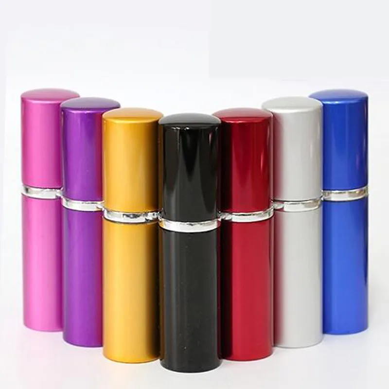 10ML 5ml high-grade solid aluminum smooth glass perfume cosmetic Perfume Spray Stomizer bottle lipstick Empty bottles tube