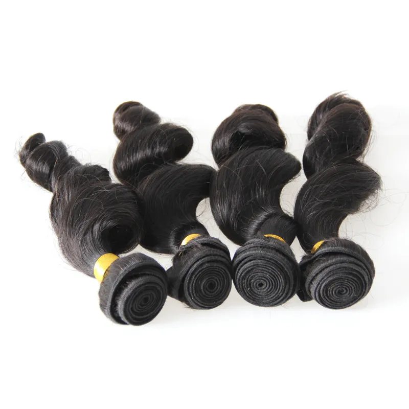 Pacotes naturais do cabelo humano 4 pacotes da onda fraca brasileira do cabelo virgem do cabelo brasileiro