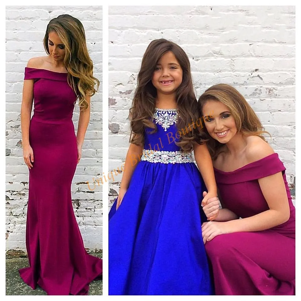 Pageant Dresses for Teens 2021 New Arrival with Beaded Neck and Floor Length Royal Blue Satin Ball-Gown Pageant Dresses for Girls size 12