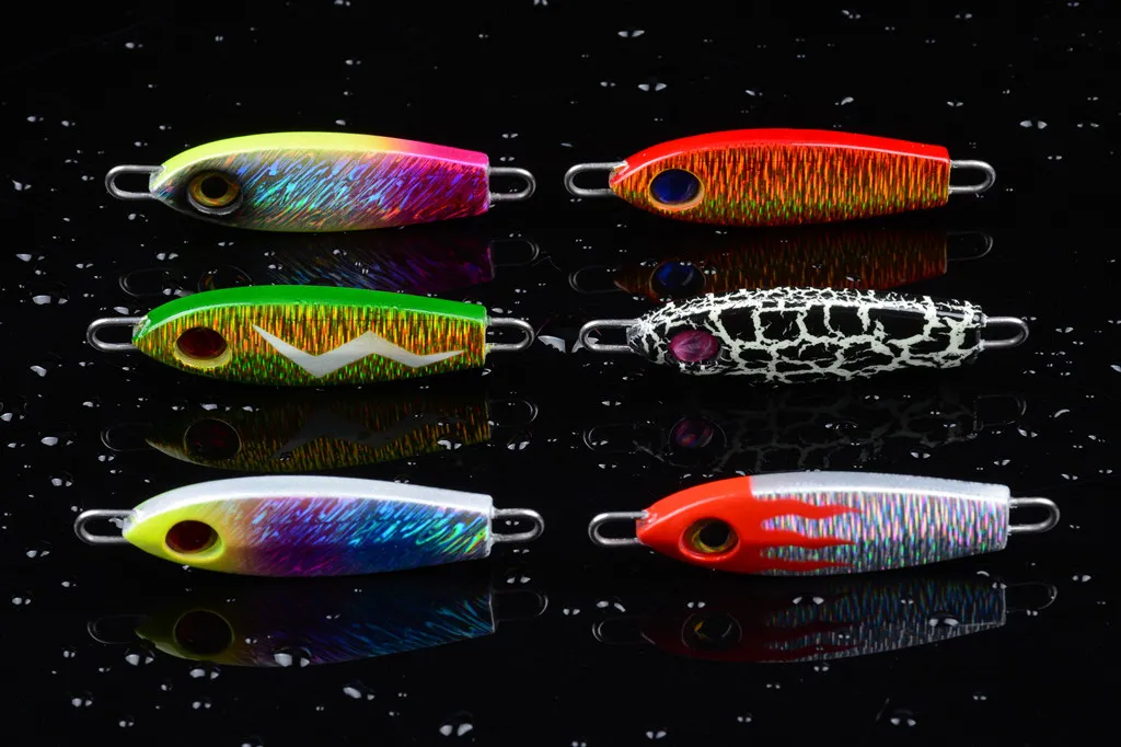 Metal Jigs Lazer Yemler 6 cm 24.5g Tuzlu Su Balıkçılık Demir Jig Lure Parlak Renkler Spinner Yem