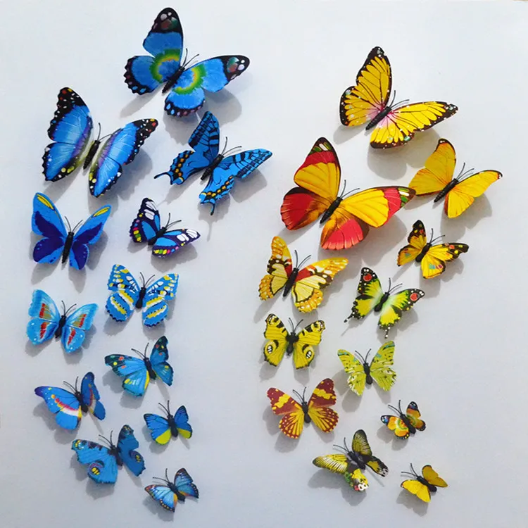 venda por atacado 100 pcs ímã de geladeira simulação borboleta