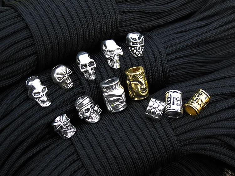 lot Evil Skull Heads Skeleton Zinc Alloy Big Hole Charm Beads Fit European Chain Bracelet paracord accessorie9875047