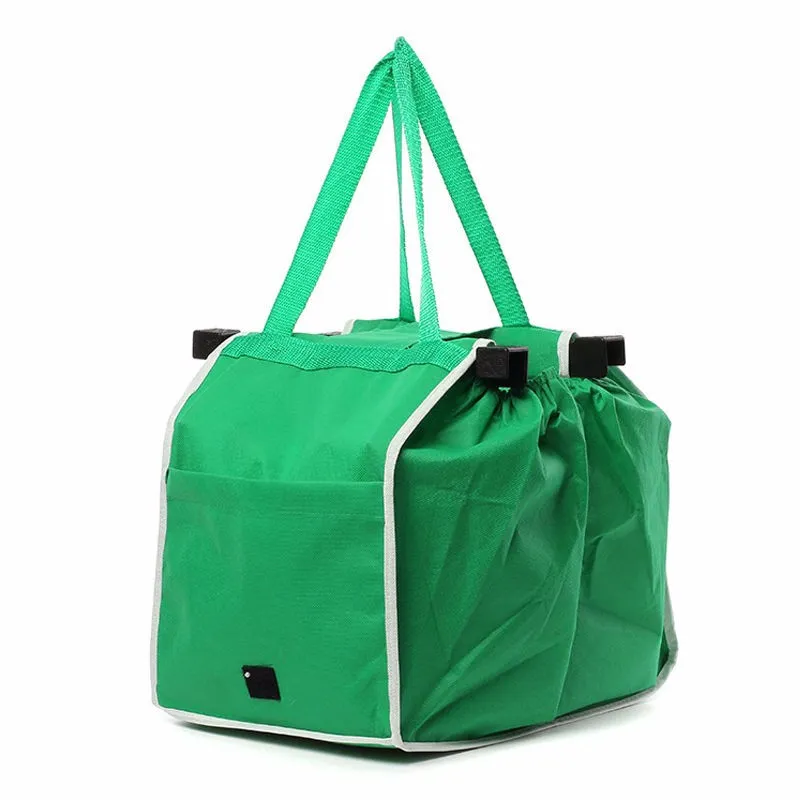 Wholesale- New Grab Bag Shopping Bags That Clips To Your Cart Folding bags OPP Package UPS