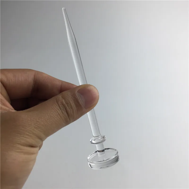 Strumento narghilè Dab con cera dabber al quarzo da 5 pollici con tappi banger stile lecca-lecca trasparenti universali spessi 6 mm