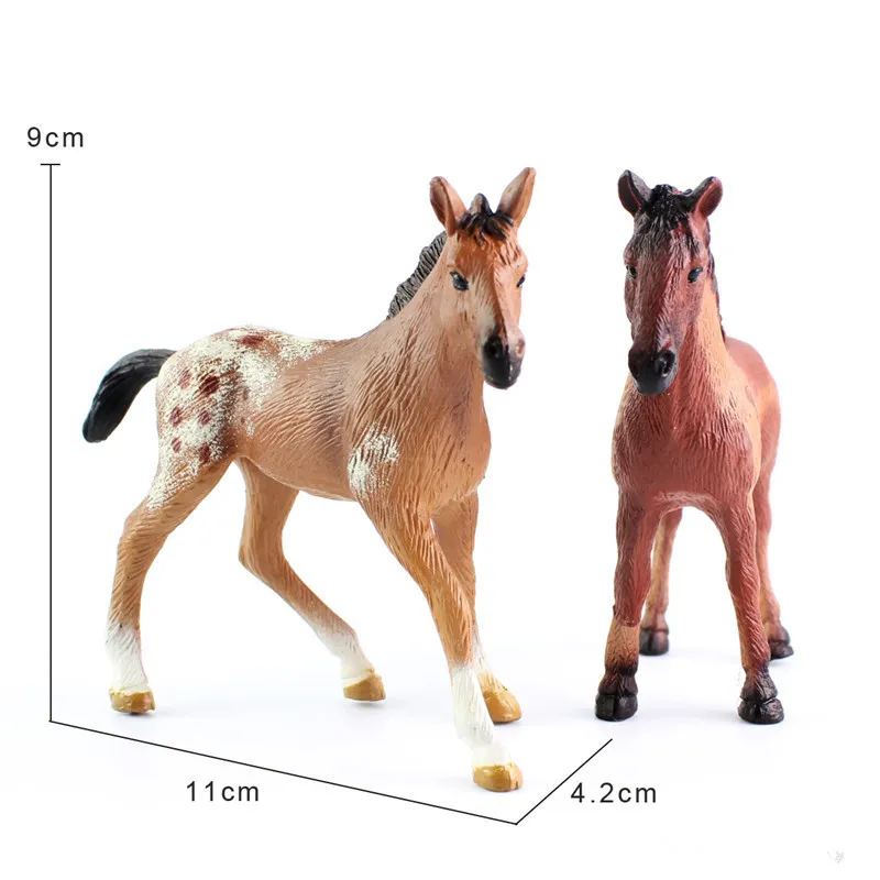 4 estilo figura caballo sólida pvc juguetes Mini imitación de animales juguetes modelo 4.5-12cm para regalos del día de hildren