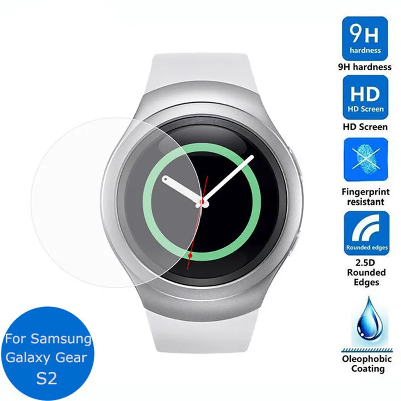 100st 0.3mm Ultra Thin 9h Hardness Premium Tempered Glass Skärmskydd Film för Samsung Galaxy Gear S2 No Package