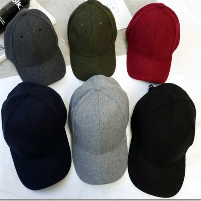 2017 nova moda chapéu de beisebol de lã feltro ósseo chapéus Hip-Hop Caps para primavera e outono