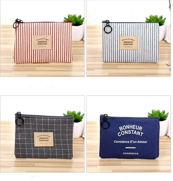 Girls Vintage stripe novely Coin Purse Canvas Pack pouch Baby Girls Beautiful Mini Coin Bags Kids Printed Clutch Handbag wallets