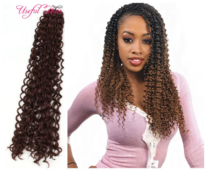 FESTA DELLA MAMMA Capelli sintetici 20INCH Onda d'acqua treccia libera, estensione dei capelli ricci all'uncinetto freetress intrecciare i capelli per le donne in bianco e nero