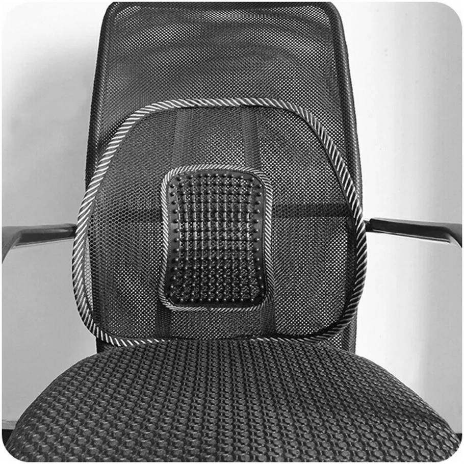 Bequemes Mesh-Stuhl zur Linderung von Lendenwirbelsäulen-Rückenschmerzen, Autokissen, Bürositz, Stuhl, schwarzes Lendenkissen