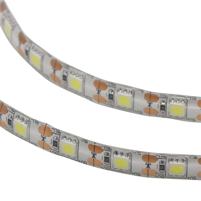 USB 5V LED Strip 5050 TV Background Lighting 60LEDs/m Warm White / White USB Cable with Switch Strip set