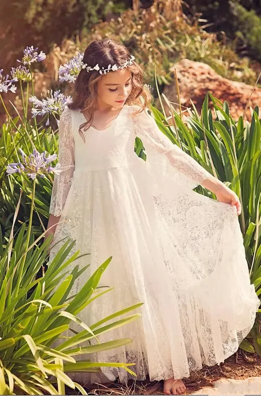 Aline lace flower girl dresses hotsell