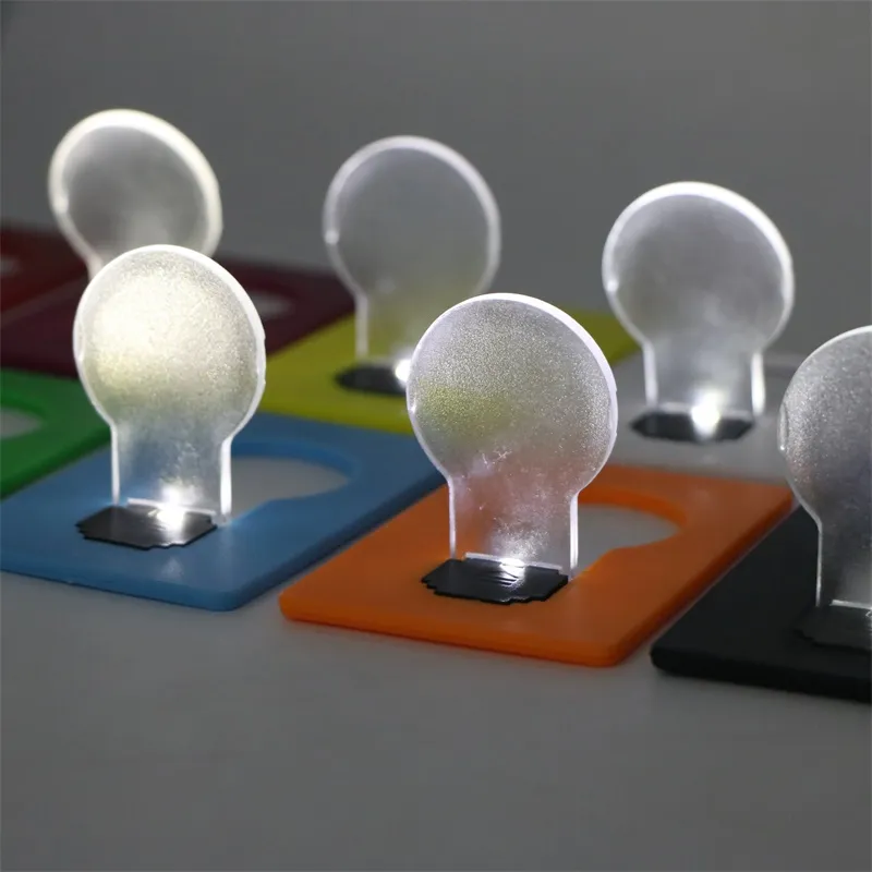 Nouveau Design Mini portefeuille taille Portable poche LED carte lumière lampe veilleuse LED nouveauté alimenté par batterie