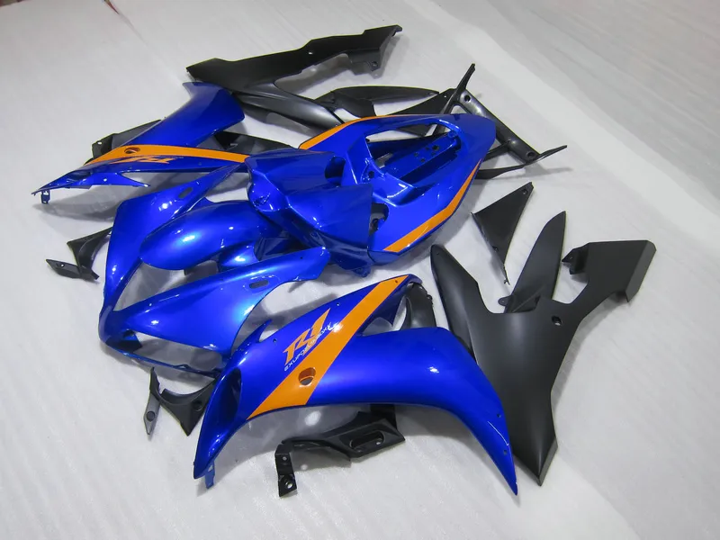Molde de injeção 100% apto para Yamaha YZFR1 2004 2005 2006 kit de carenagem preto azul YZF R1 04 05 06 OT19