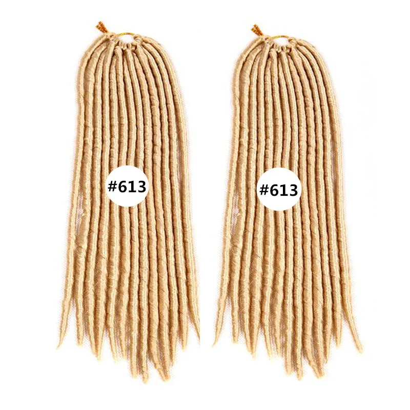 Wysokiej jakości # 613, Czarny Dreadlocks Braids Syntetyczny Przedłużenie włosów Dreads Proste 24strands / PCS Faux Locs Crochet Syntetyczna oplatanie włosów