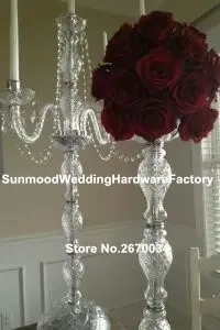 Nowa miska kwiatowa górna stojak na kwiaty, kryształowe stoliki ślubne centralne