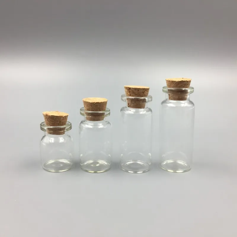 8ml 22x40x12.5mm Petits Mini Clear Verre Bouteilles de bouteilles avec bouchons de liège / Message Mariages Souhaite de bijoux Favors