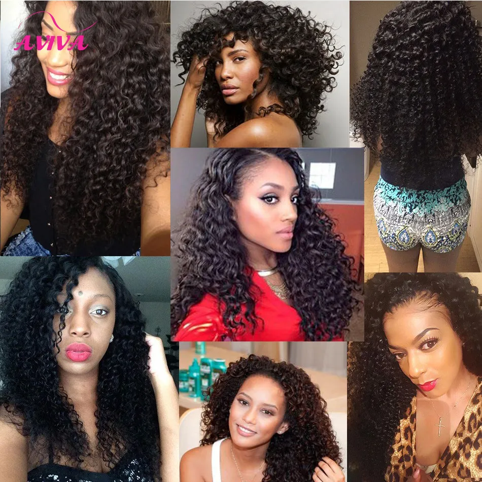 Brazilian Curly Virgin Human Hair Weave Bundles Peruvian Malaysian Indian Mongolian Deep Kinky Curly Human Hair Extensions Natural Color