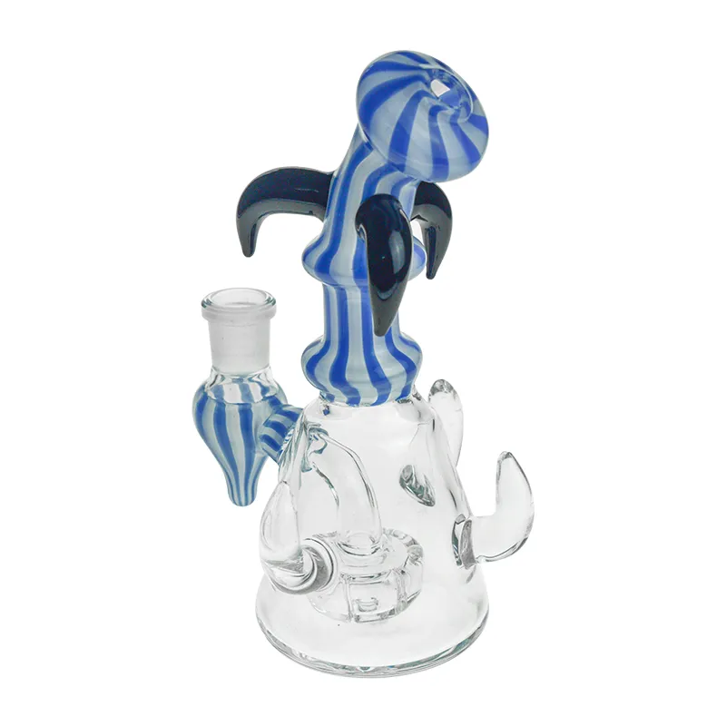 New Bongs Ox Horn Design Vidro Plataformas De Petróleo De Vidro Tubos De Água De Fumadores Com 14mm Junta Feminina