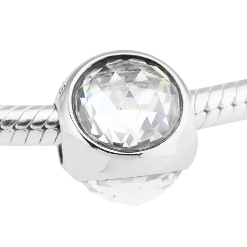 925 ayar gümüş takı Radiant Damlacık Temizle CZ boncuk fit pandora bilezik kolye kadın takı yapımı için charms