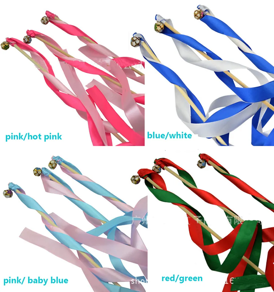 Twirling Streamers Body Ribbon Sticks/ Wands Con Campanas |Favor De La Boda  Perfecto De 25,42 € | DHgate, image size:900x960