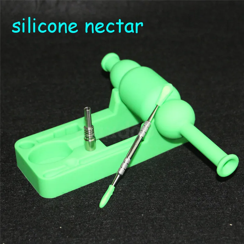 Hosahs Wholesale Silicon Nectar 10mm Manliga titan naglar Dabber Tools Rig Bongs Silicone Nectars Silinektar DHL